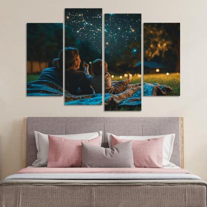 Starlit Moments A Mothers Nighttime Love Custom Paintings Frame