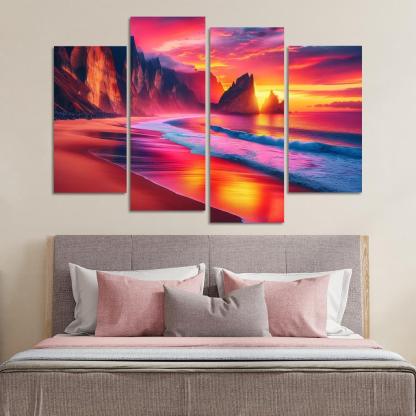 Sunset Viewpoint Spectacular Coastal Vistas Abstract Paintings Frame