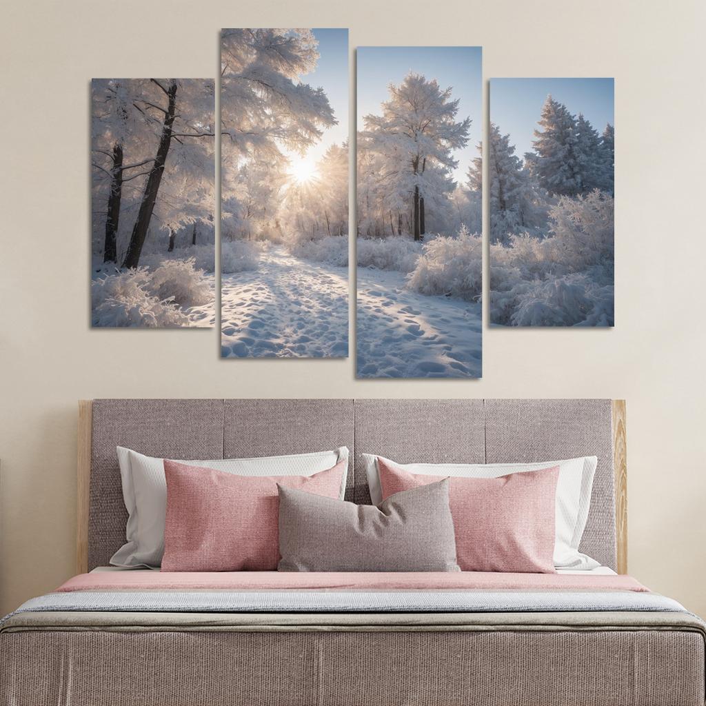 The Radiance Of Snowy Winter Landscapes Oil Paintings Frame