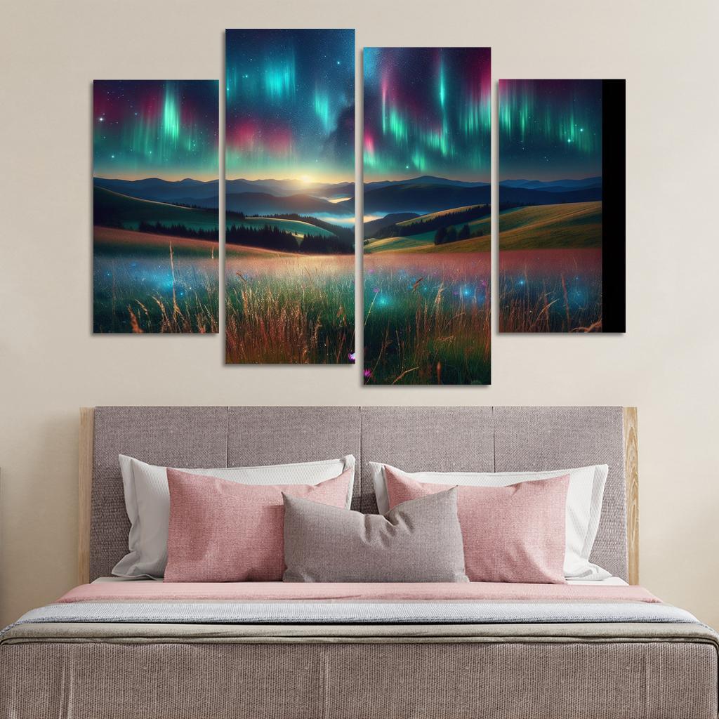 The Magical Light Of Aurora Meadows Custom Paintings Frame