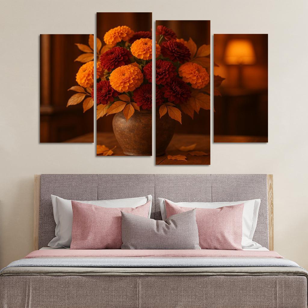 Autumnal Ember A Warm Botanical Arrangement Premium Artwork Frames