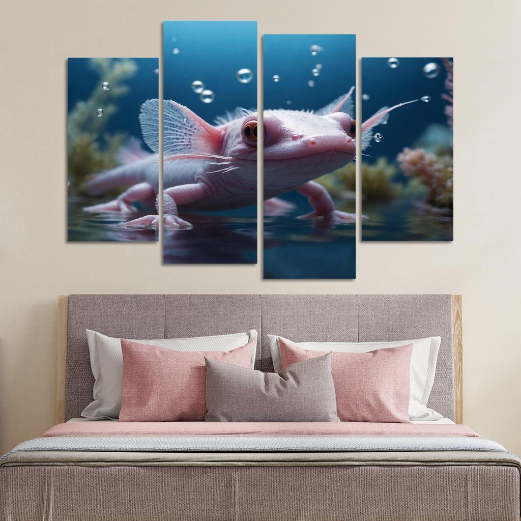 The Fascinating Axolotl Multi-panel Paintings