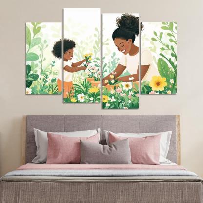 The Blossoming Path A Mothers Nurturing Journey Canvas Paintings Frame