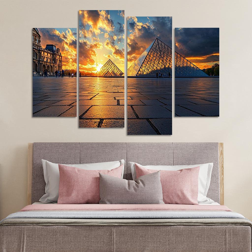 The Louvre Pyramid Abstract Paintings Frame