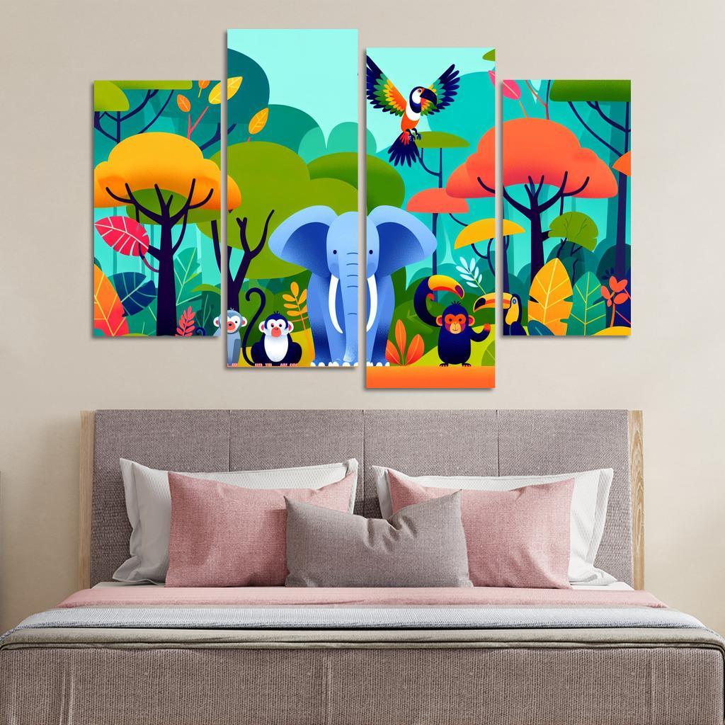 Joyful Jungle - Wild Adventures Framed Paintings