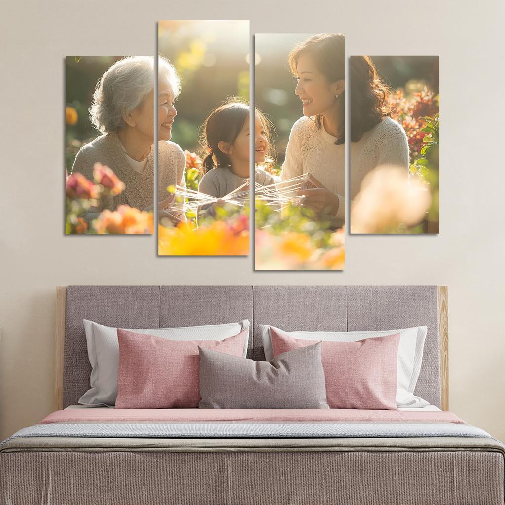 Threads Of Connection Weaving Love Through Generations Framed Paintings