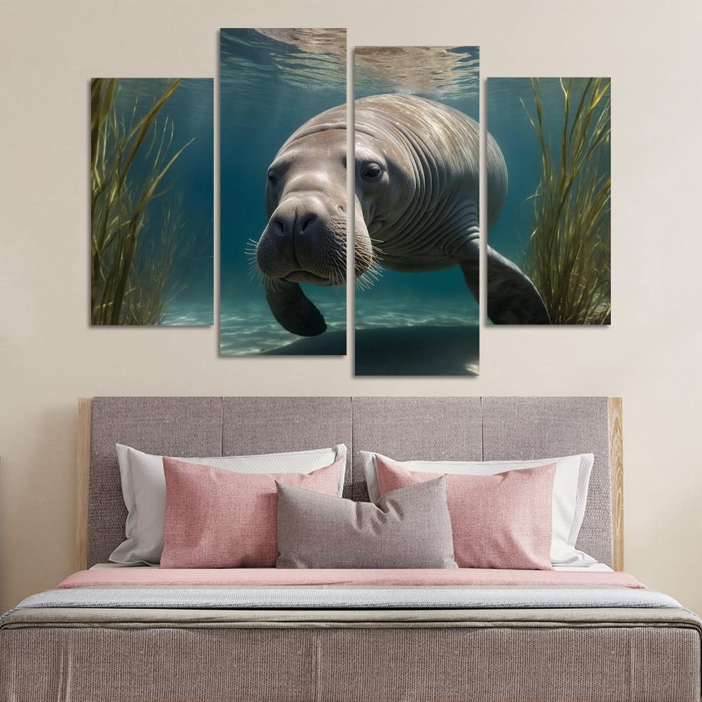 The Graceful Manatee A Gentle Giant Of The Sea Custom Paintings Frame