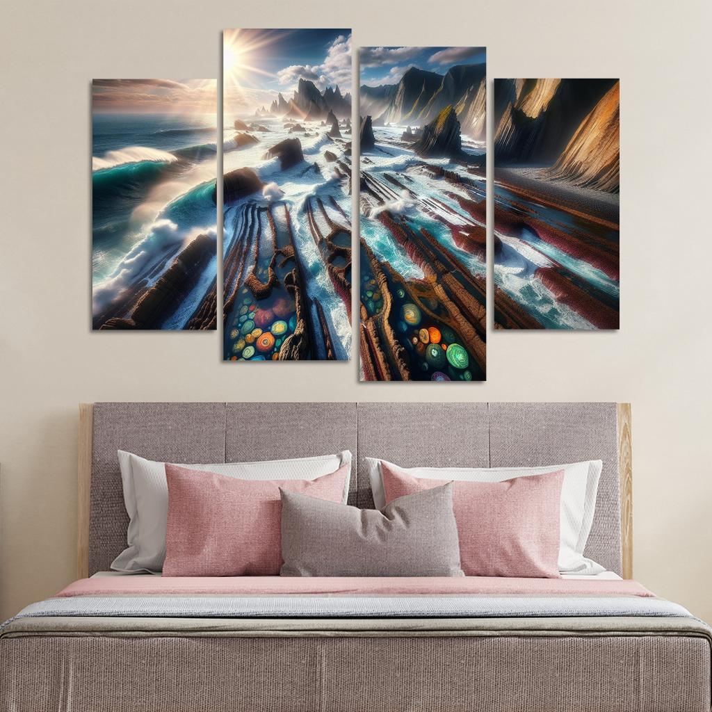 Rocky Shoreline Nature's Artistry Custom Paintings Frame