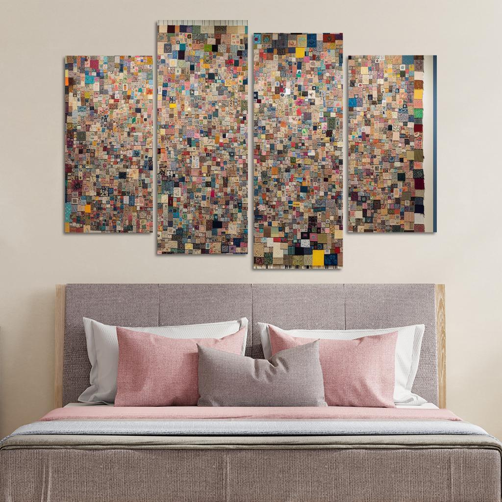 Human Threads The Fabric of Interconnectedness 4 Piece HD Canvas Wall Art-Original Frame