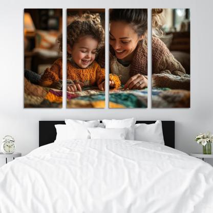 Threads Of Connection A Mothers Tapestry Of Love Canvas Paintings Frame