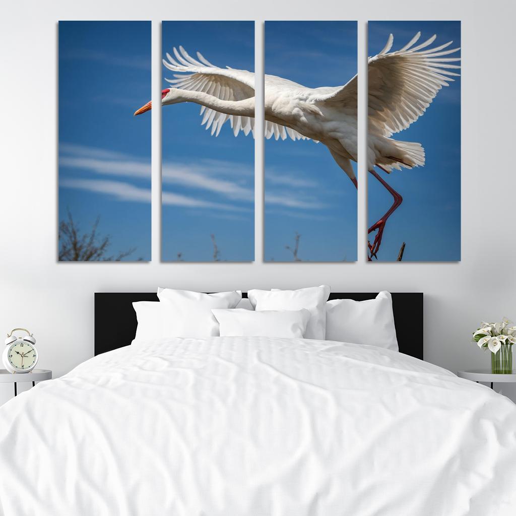 The Majestic Siberian Crane Harbingers Of Change Canvas Paintings Frame