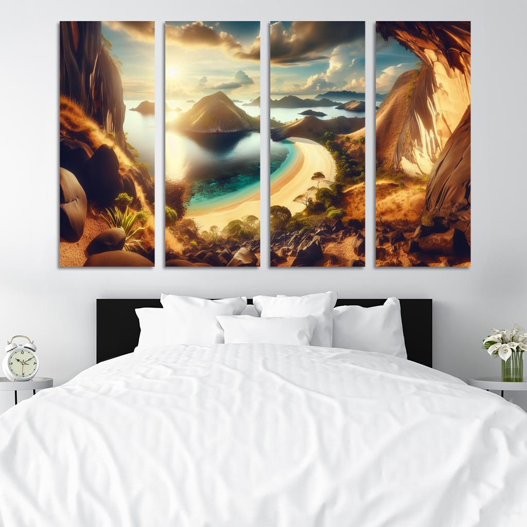 Amber Dunes Deserted Island Adventure Multi-panel Paintings