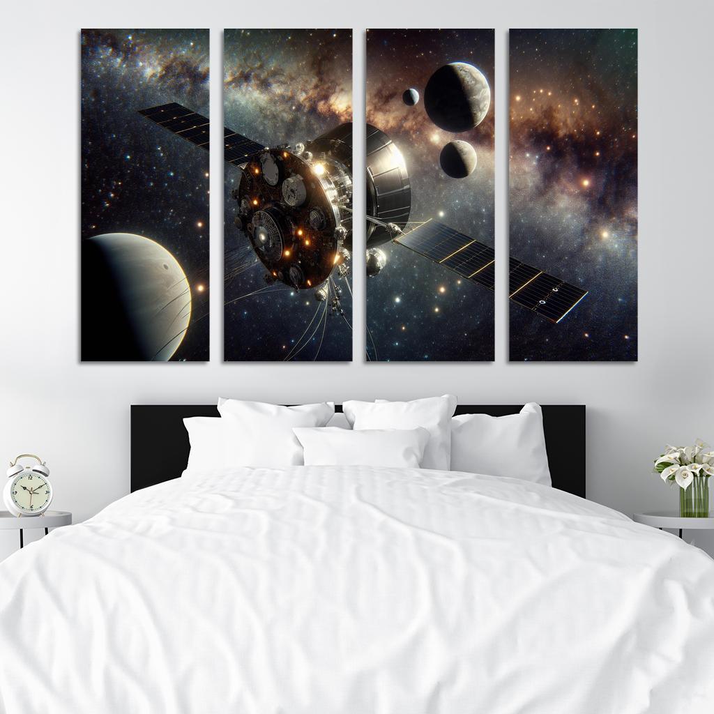 The Journey Of Space Probes A Cosmic Odyssey Abstract Paintings Frame