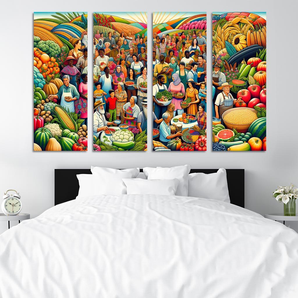 Food For Thought Advocacy For Food Security Multi-panel Paintings