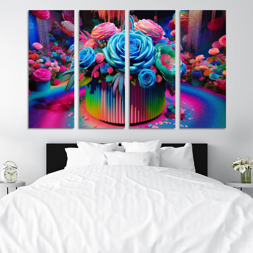 Whimsical Wonderland A Fantasy Floral Journey Modern Paintings Frame