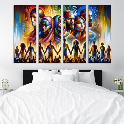 Echoes Of Equality Gender Justice Through Art Multi-panel Paintings
