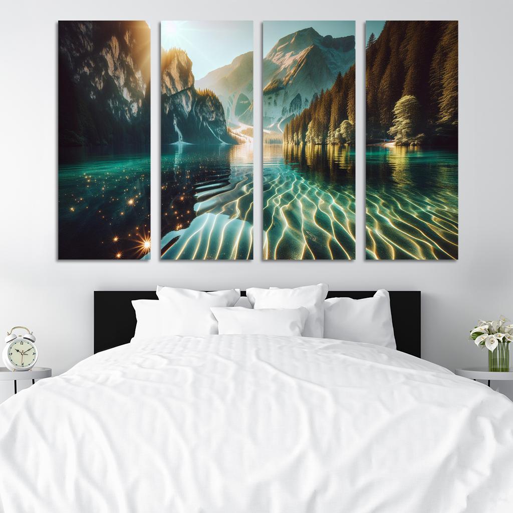 The Shimmering Surface Of Crystal Lake Custom Paintings Frame