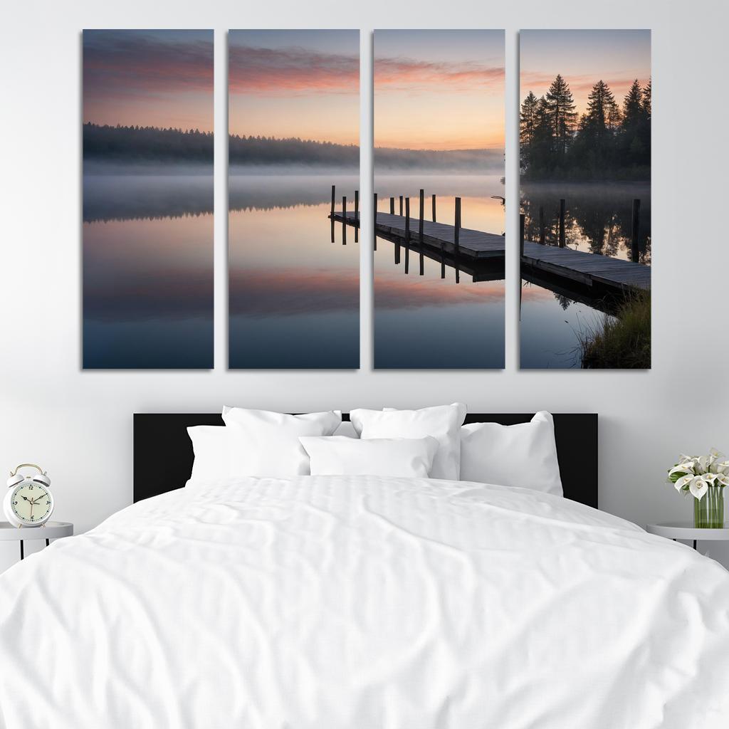 The Tranquil Horizon Of Still Waters Oil Paintings Frame