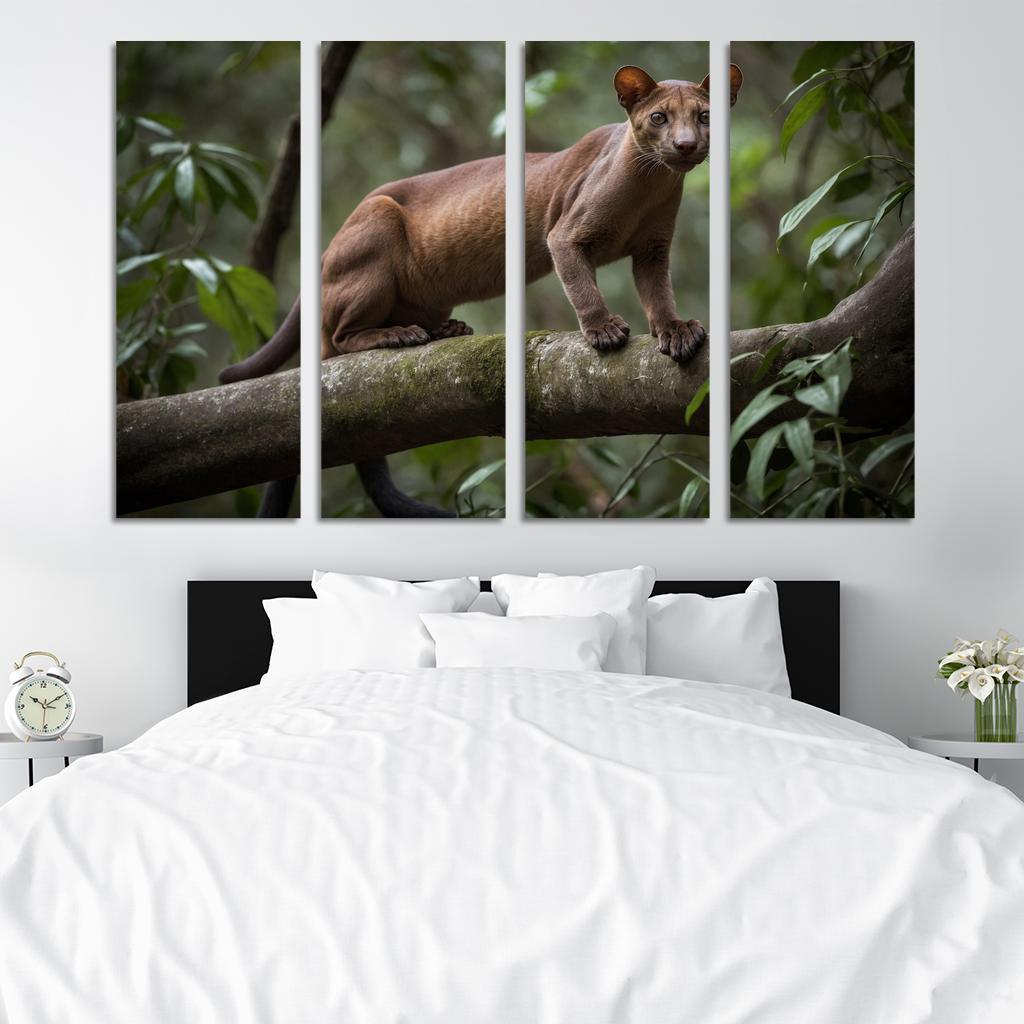 The Unique Fossa In Madagascar's Forests Framed Paintings