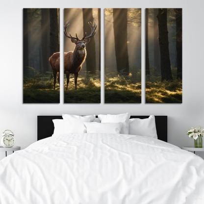 The Noble Red Deer Majestic Creature Of The Forest Oil Paintings Frame