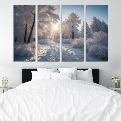 The Radiance Of Snowy Winter Landscapes Oil Paintings Frame