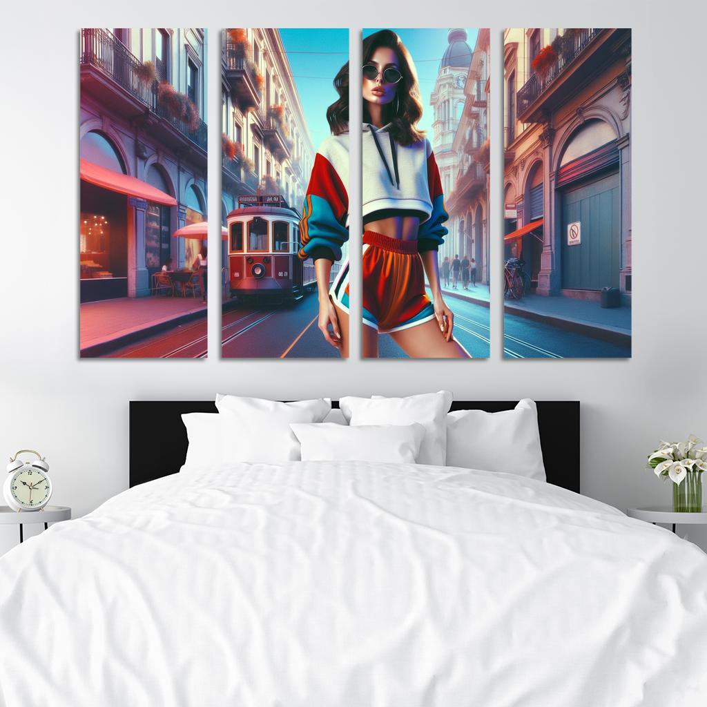 Retro Sport Vintage Athletic Wear Multi-panel Paintings