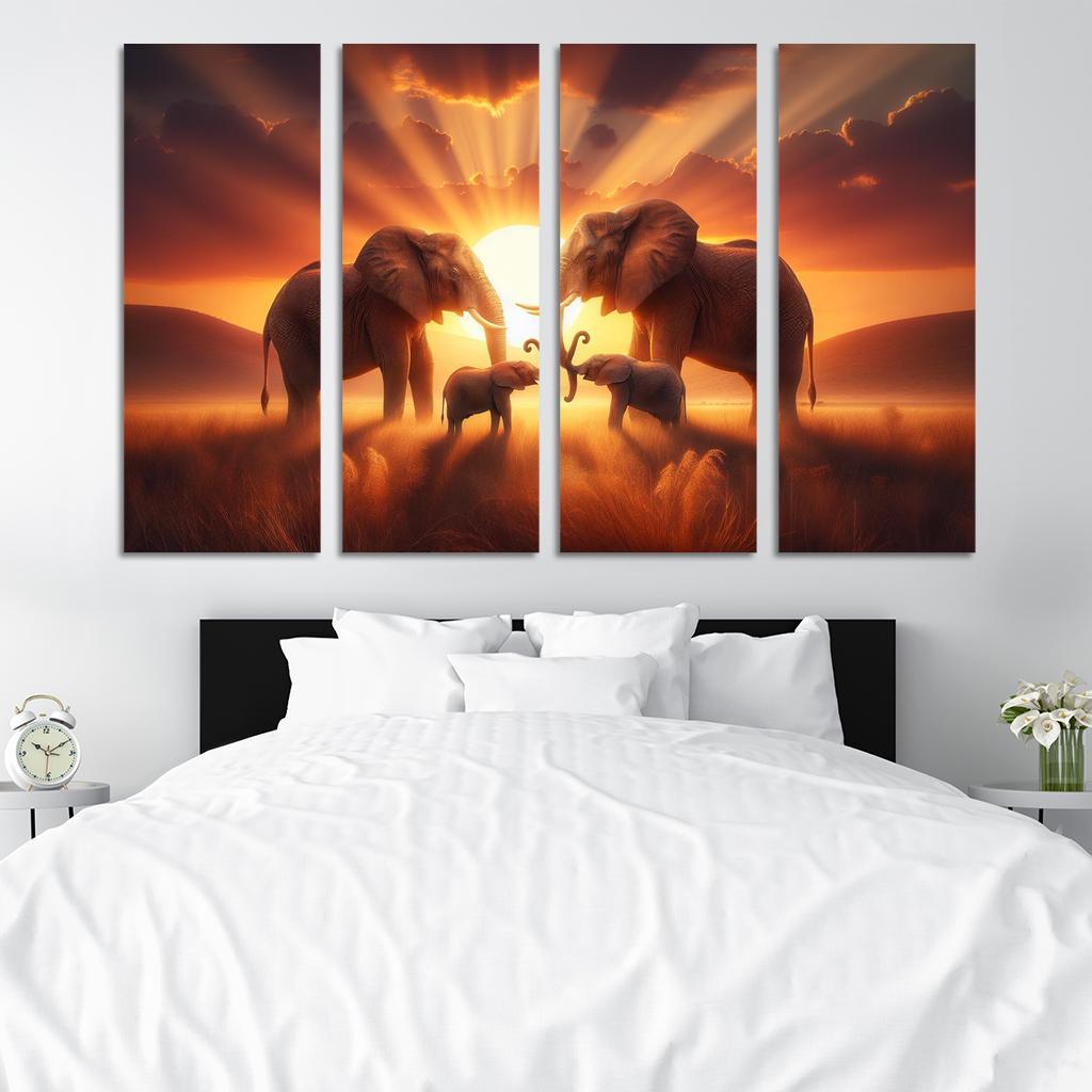 The Secrets of Elephant Communication 4 Piece HD Modern Canvas Panels-Original Frame
