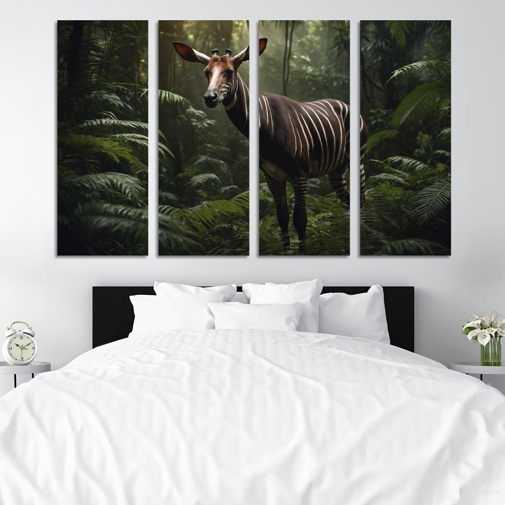 The Spectacular Okapi Forest Giraffe Canvas Paintings Frame