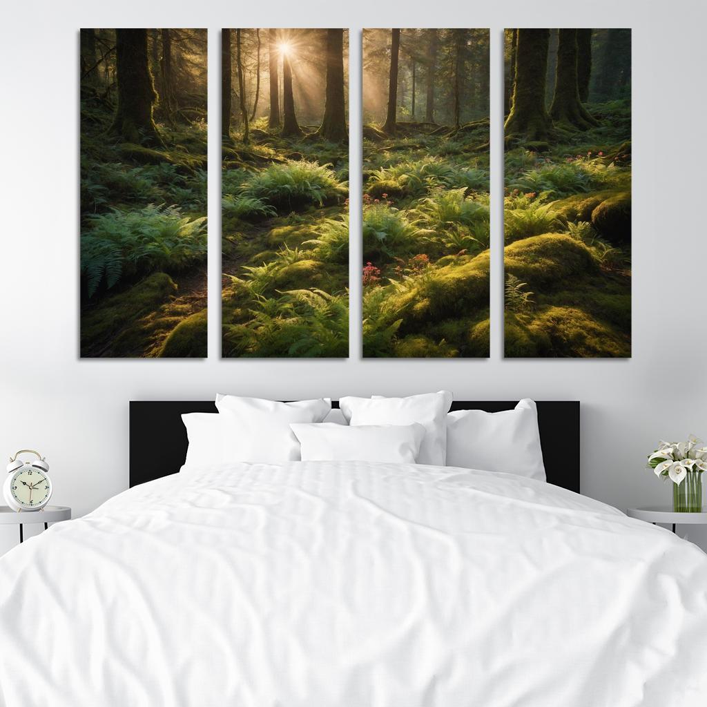 The Luminous Glades Of The Enchanted Forest Multi-panel Paintings