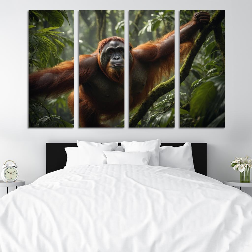 The Majestic Bornean Orangutan Forest Architect Framed Paintings