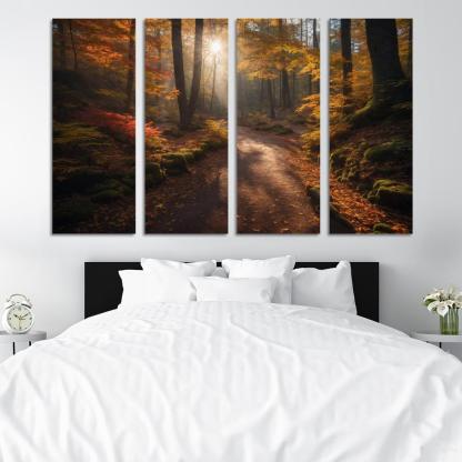The Exquisite Allure Of Autumn Forest Trails Oil Paintings Frame