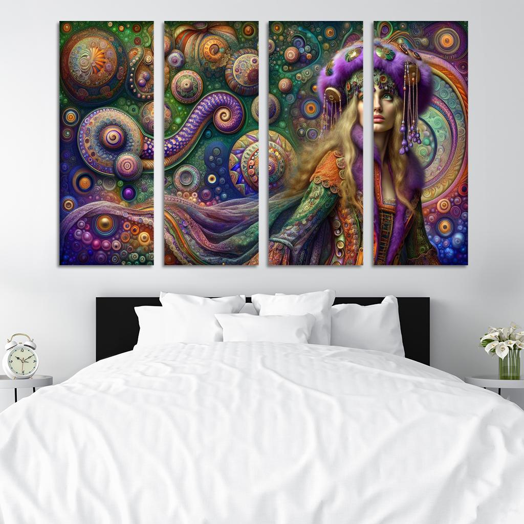 Bohemian Dreamscape 4 Piece HD Modern Canvas Panels-Original Frame