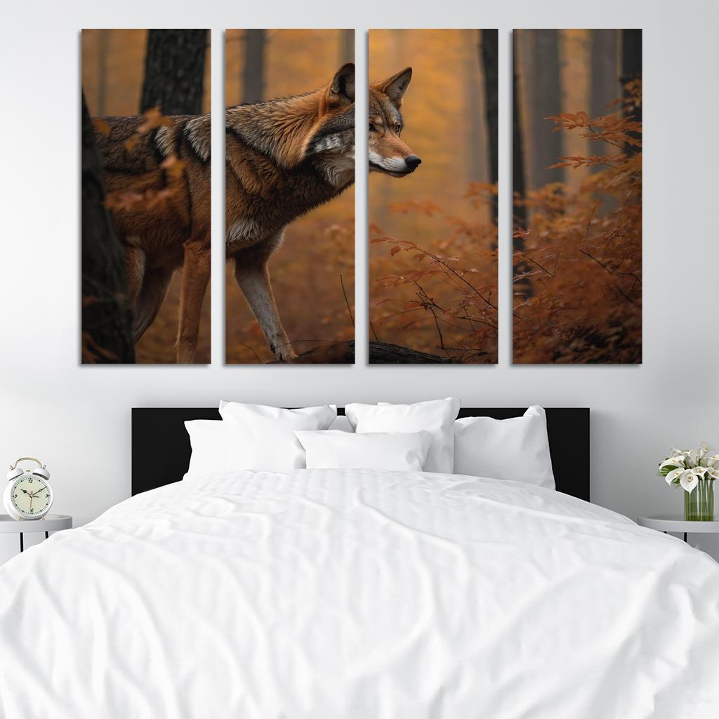 The Rare Red Wolf Shadow Of The Southeastern Forests Modern Paintings Frame