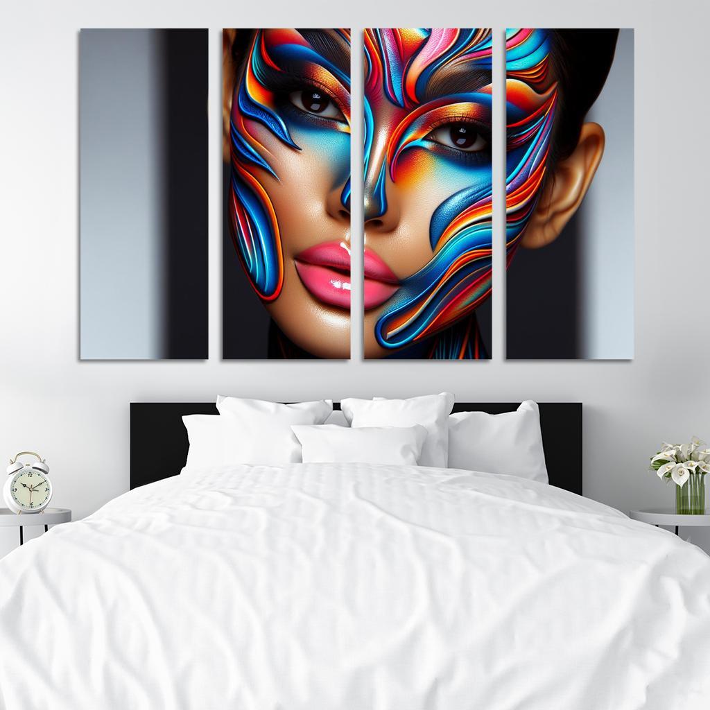 Sculptural Makeup Artistic Beauty Statements Multi-panel Paintings