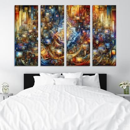 Technology And Humanity The Ethics Of Innovation Multi-panel Paintings