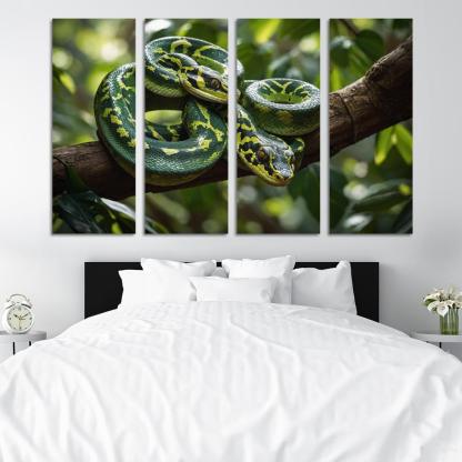 The Striking Green Tree Python An Arboreal Masterpiece Custom Paintings Frame