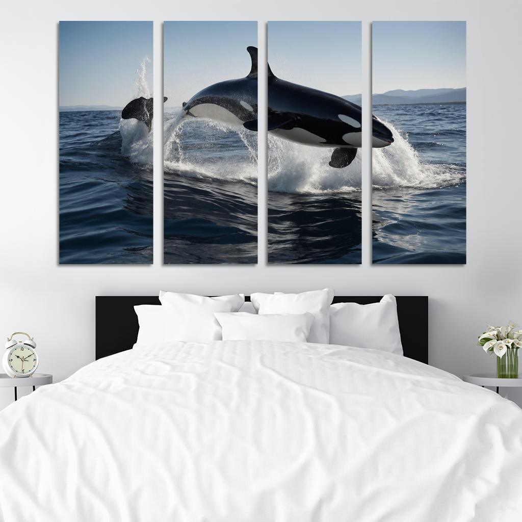 The Magnificent Orca In The Deep Ocean Framed Paintings