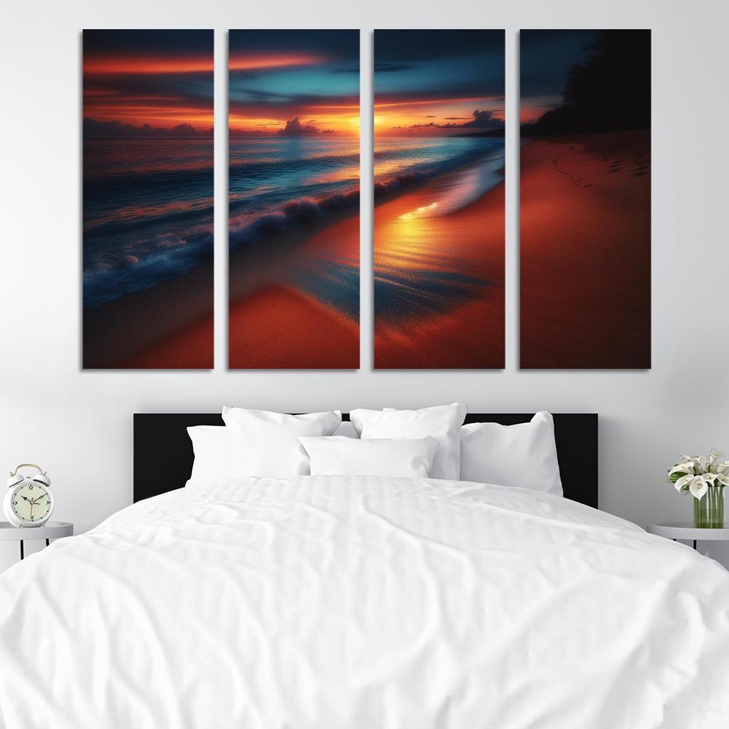 Glistening Shore Evening Serenity Premium Artwork Frames