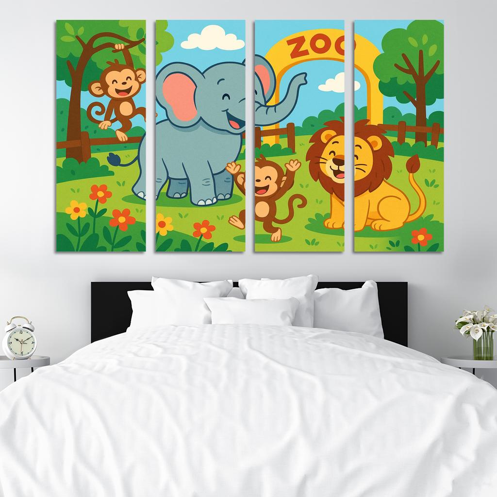 Zoo Friends - Animal Companions Framed Paintings