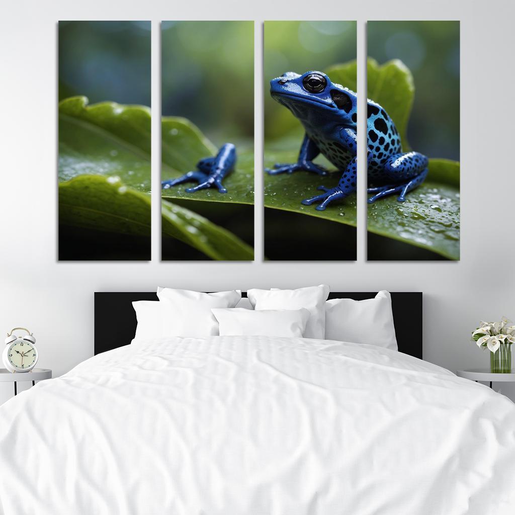 The Enigmatic Blue Poison Dart Frog Canvas Paintings Frame