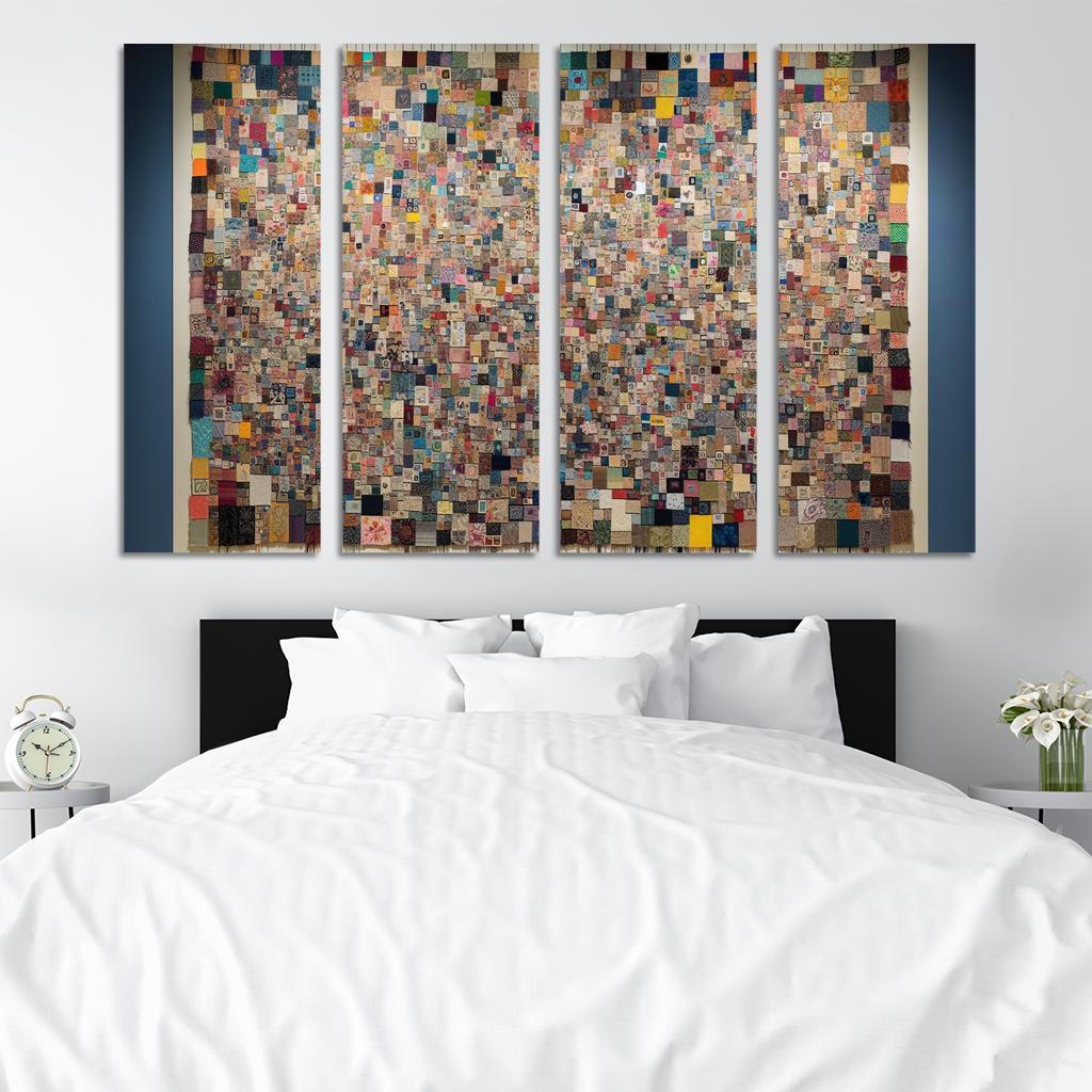 Human Threads The Fabric of Interconnectedness 4 Piece HD Modern Canvas Panels-Original Frame