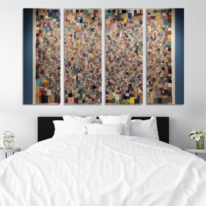 Human Threads The Fabric of Interconnectedness 4 Piece HD Modern Canvas Panels-Original Frame