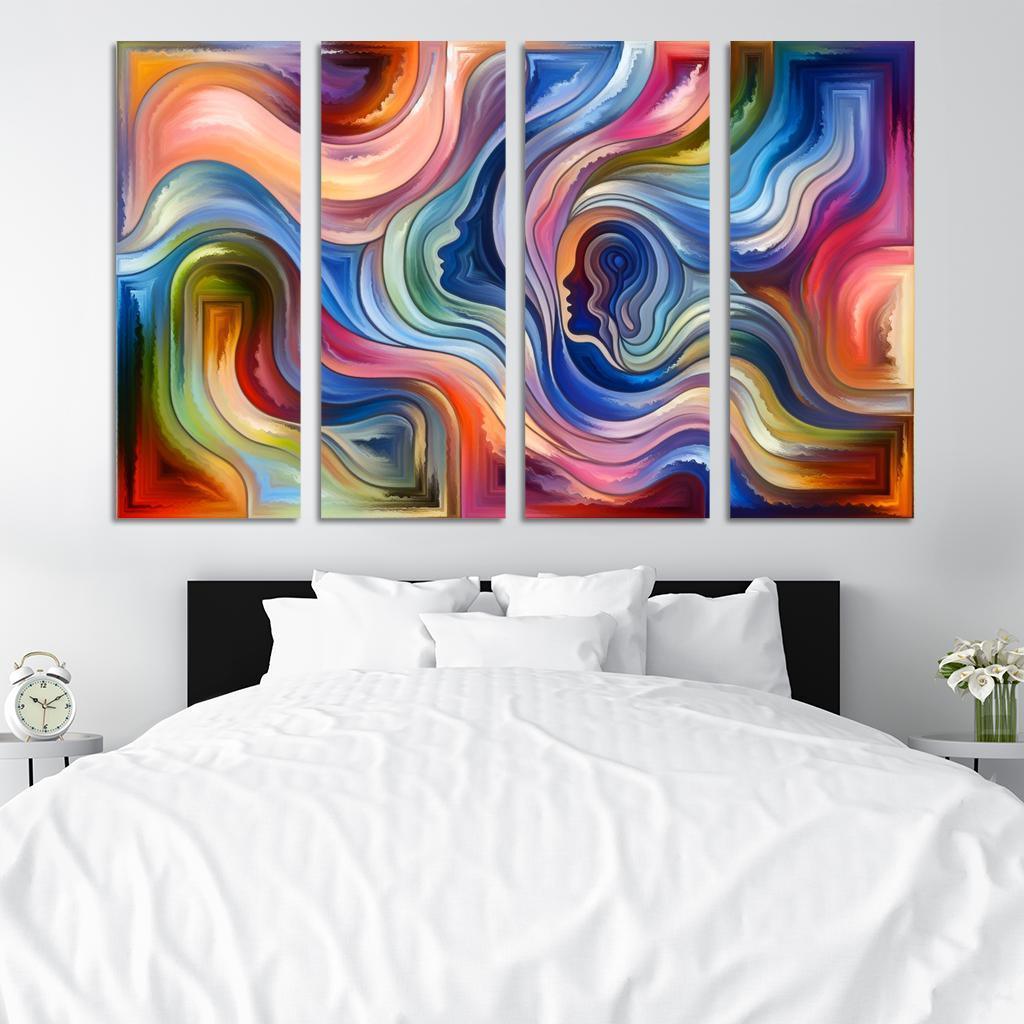 Chronicles of Emotion 4 Piece HD Modern Canvas Panels-Original Frame