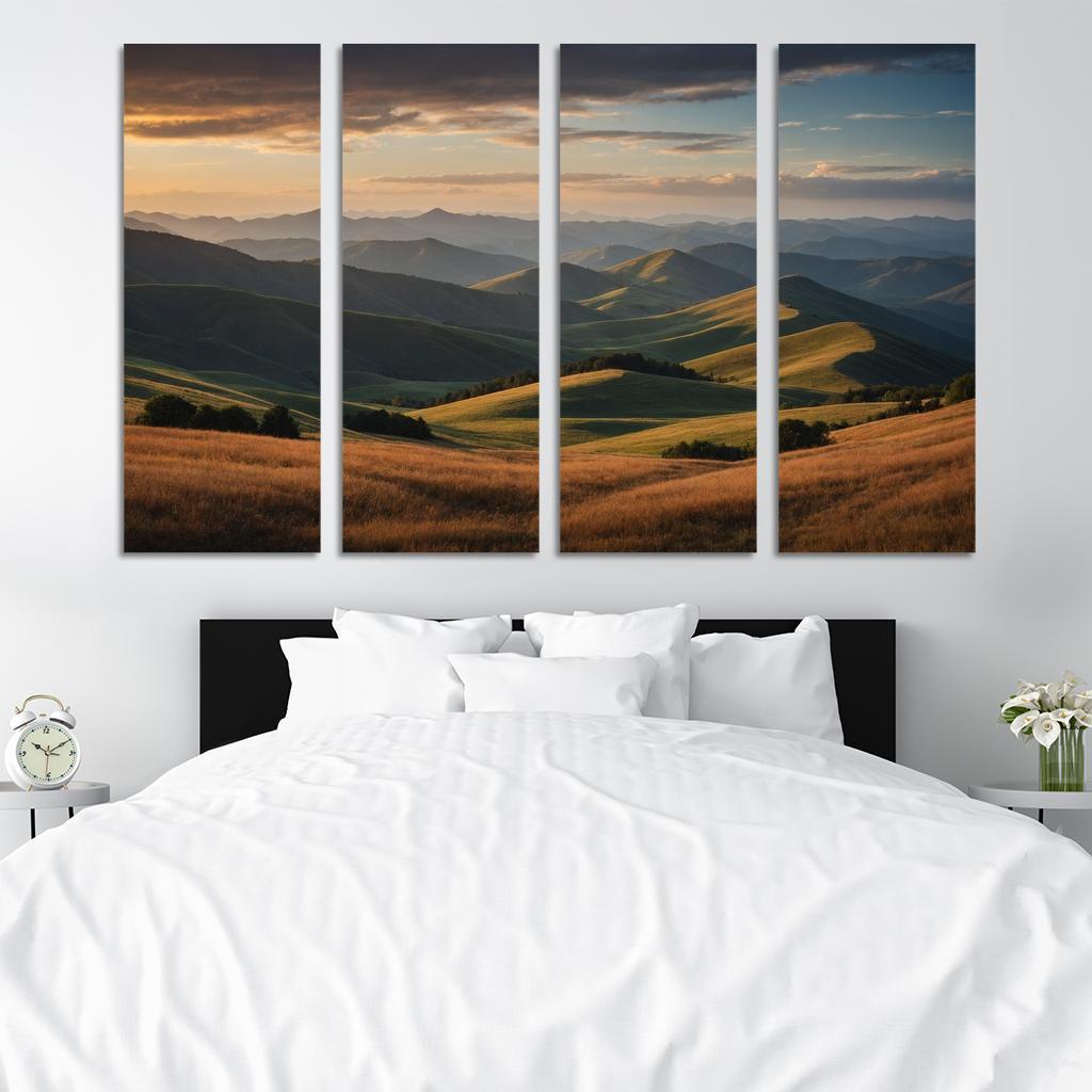 The Splendor Of Distant Mountain Ranges Oil Paintings Frame