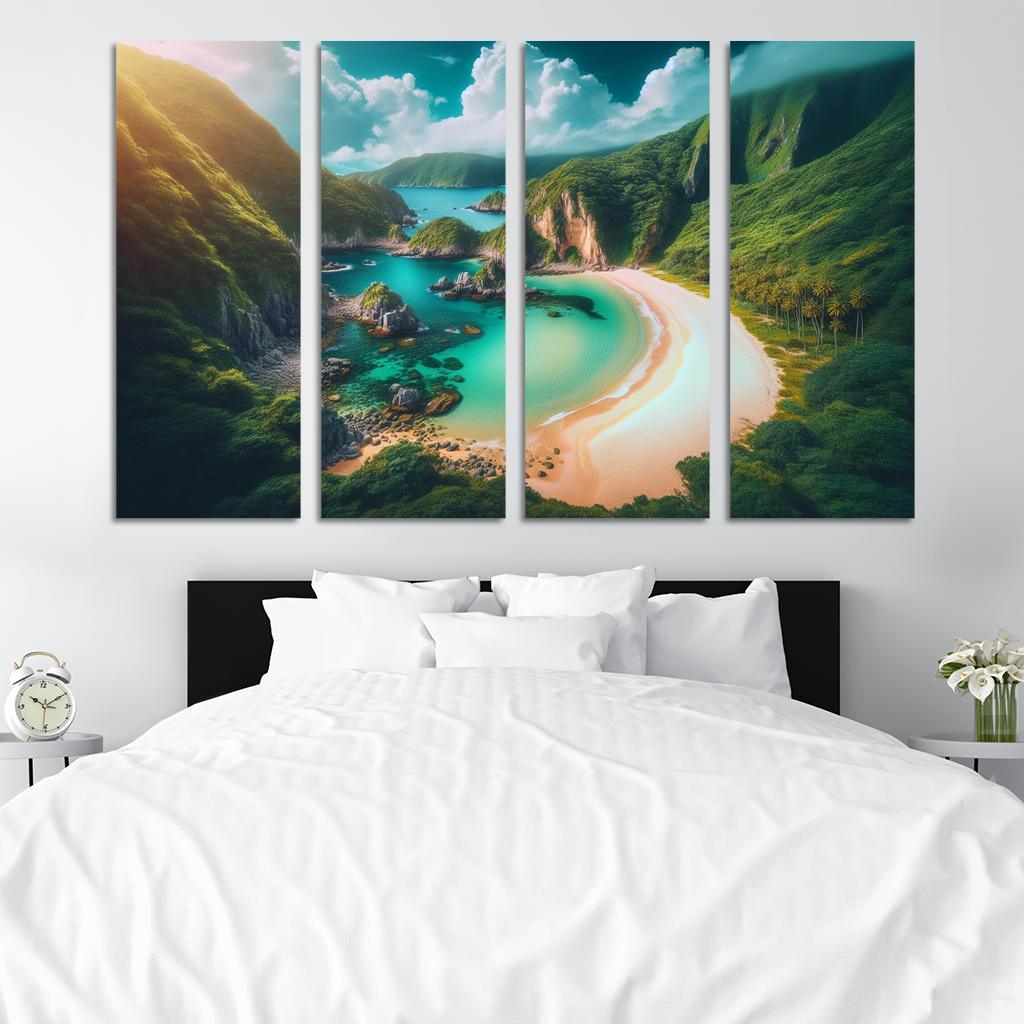 Mystic Cove Beach Modern Paintings Frame