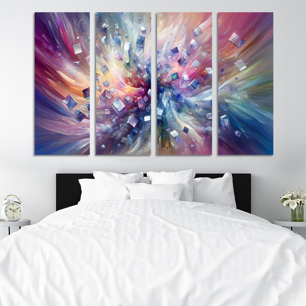 Fragments of Infinity 4 Piece HD Modern Canvas Panels-Original Frame