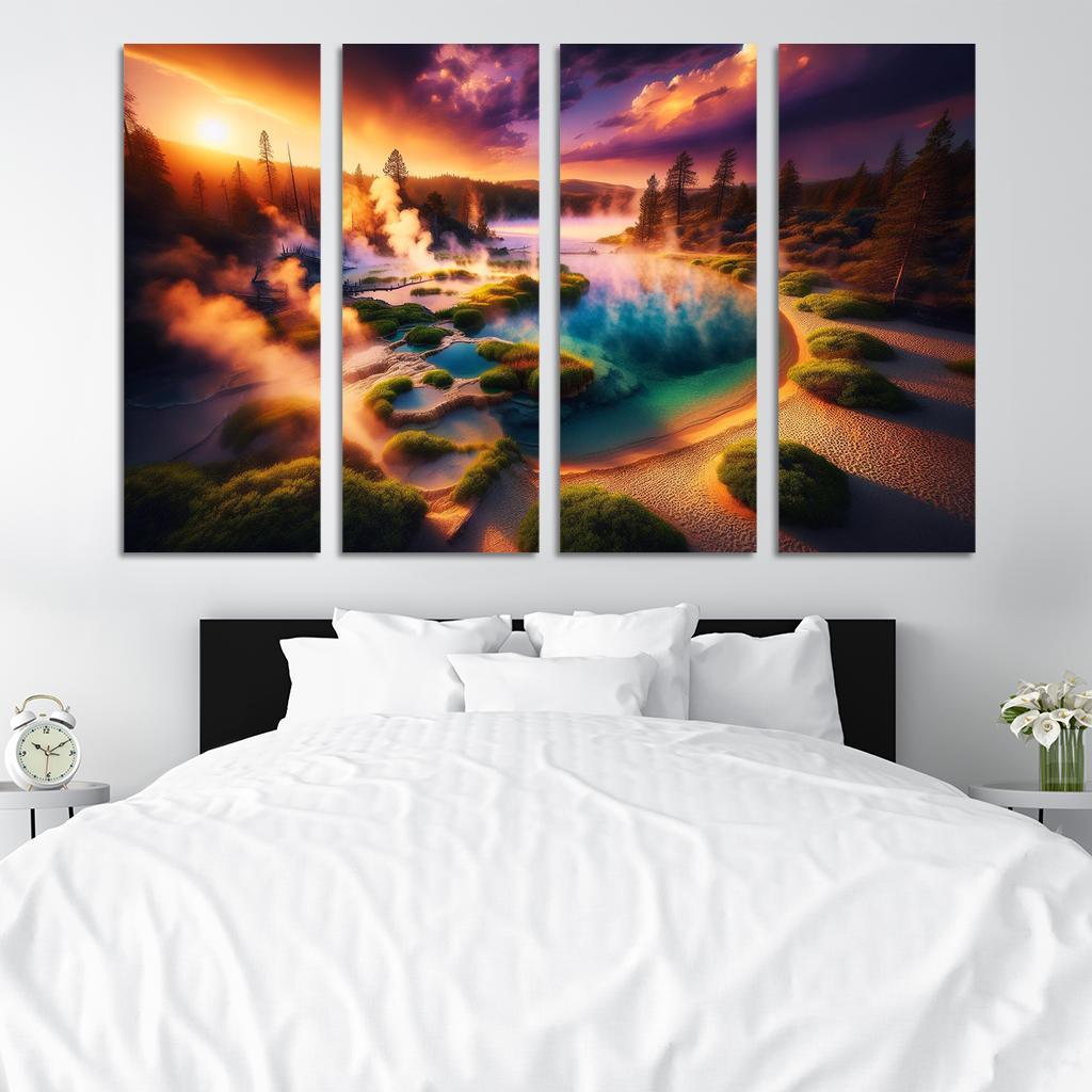 Serene Springs Natural Hot Springs Beach Custom Paintings Frame