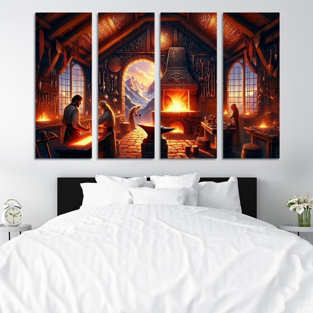 The Arcane Forge 4 Piece HD Modern Canvas Panels-Original Frame