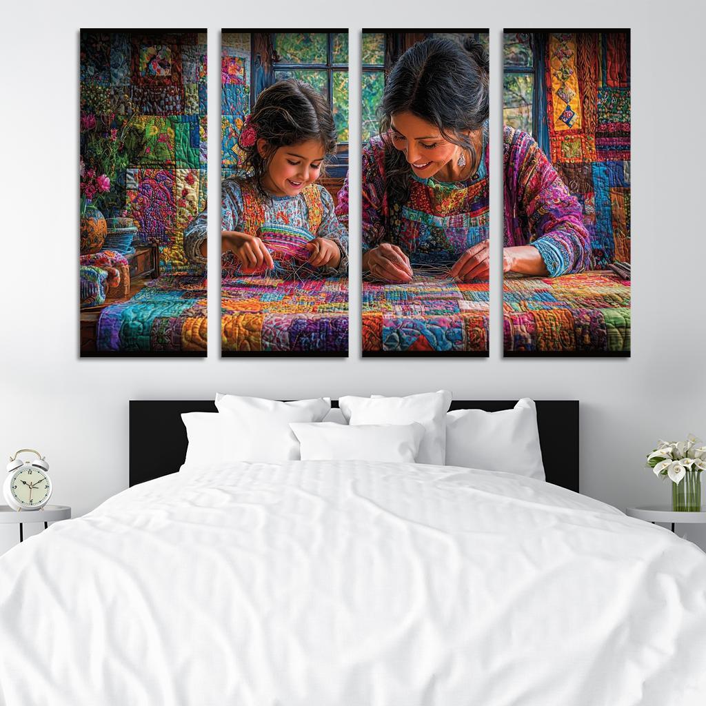 Woven With Love A Mothers Caring Tapestry Canvas Paintings Frame