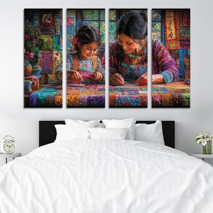 Woven With Love A Mothers Caring Tapestry Canvas Paintings Frame